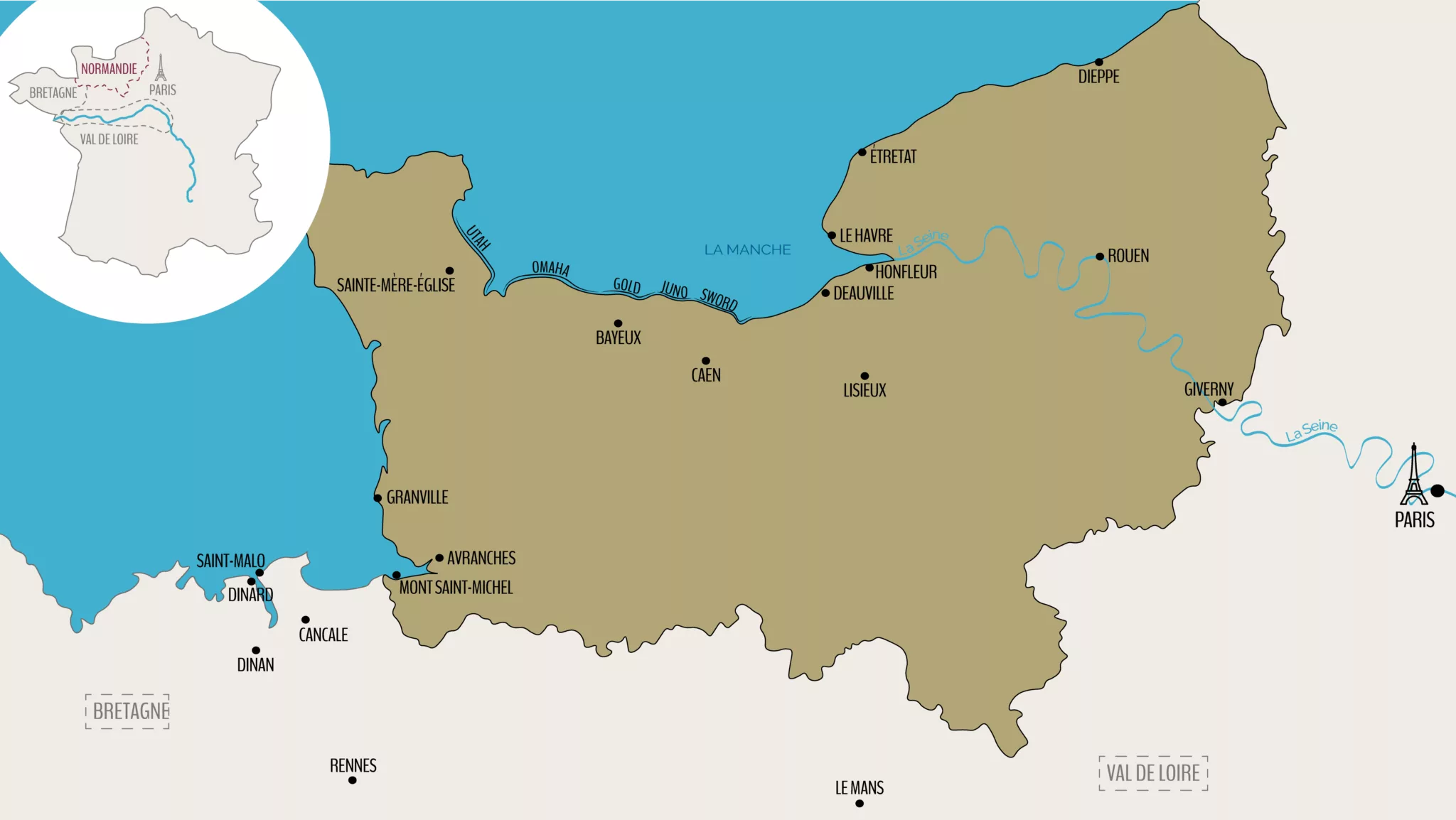 Loire Secrets - Carte de la Normandie